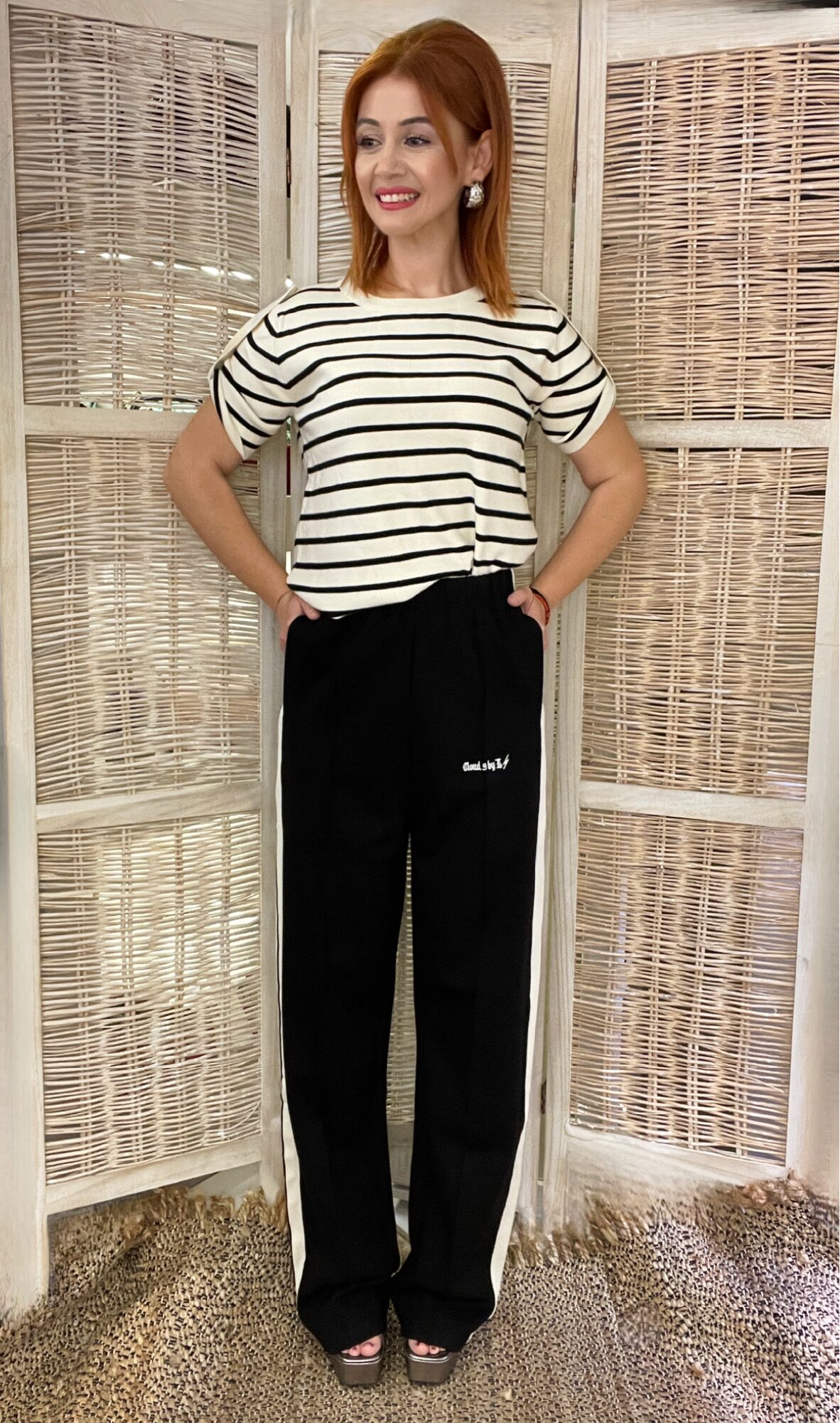 Γυναικείο Μαύρο Knit Παντελόνι LUCY