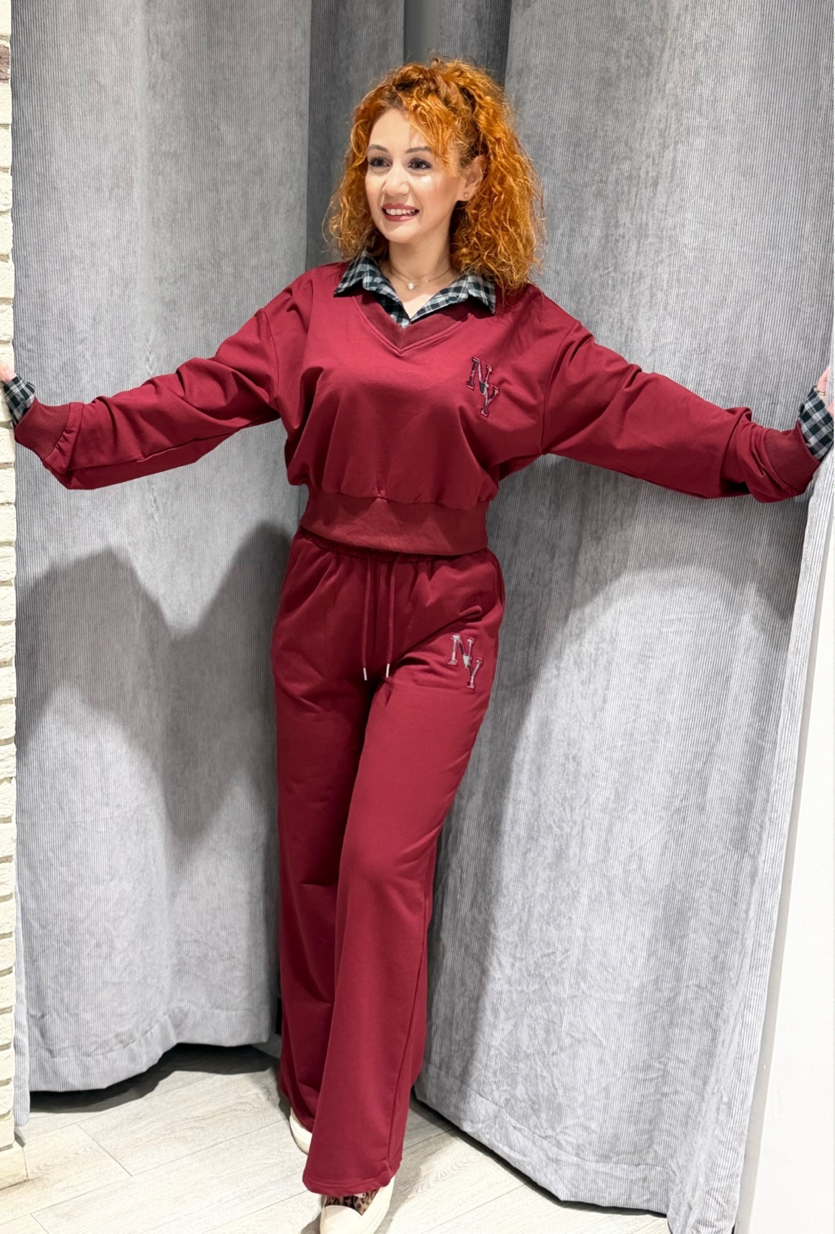 Γυναικείο Σετ Φόρμες Μπορντό